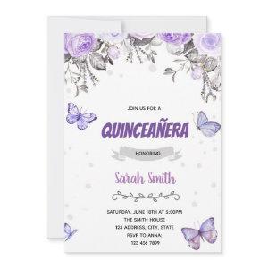 Purple flower butterfly quince theme