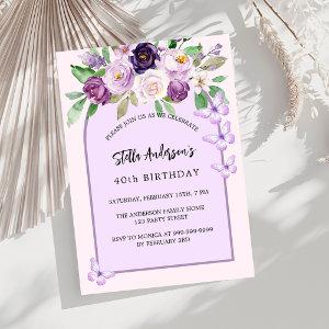 Purple flowers butterflies arch luxury birthday