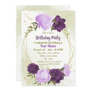 purple flowers green leaves birthday