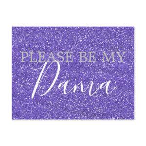 Purple Glitter Dama Quinceanera Proposal  Postcard