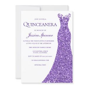 Purple Glitter Dress Quinceanera Party