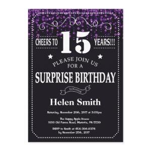 Purple Glitter Surprise 15th Birthday
