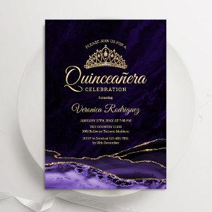 Purple Gold Agate Marble Quinceanera
