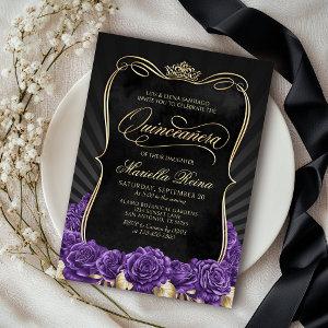 Purple Gold Black Quinceañera