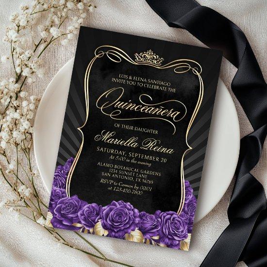 Purple Gold Black Quinceañera