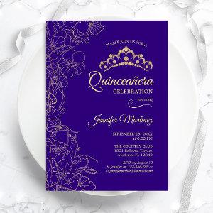 Purple Gold Floral Quinceanera Party