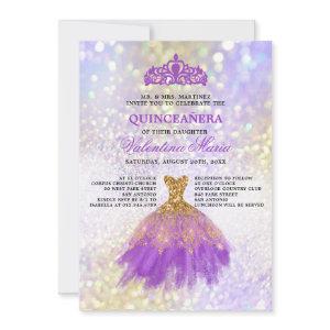 Purple Gold Glitter Quinceaneara Party