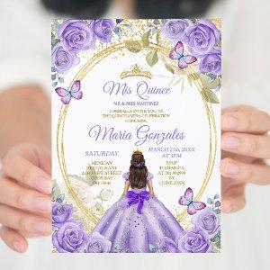 Purple & Gold Mis Quince 15 Anos Butterfly Crown