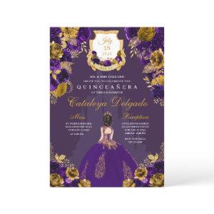 Purple & Gold Princess Castle Quinceañera