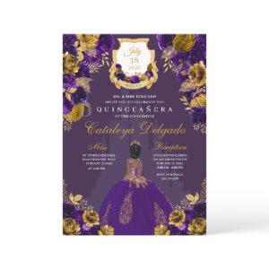 Purple & Gold Princess Castle Quinceañera