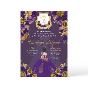 Purple & Gold Princess Castle Quinceañera