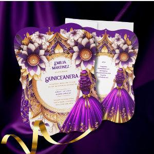 Purple Gold Quinceañera Dress Princess Sweet16