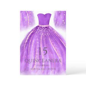 Purple & Gold Wonderful Mermaid Dress Quinceanera