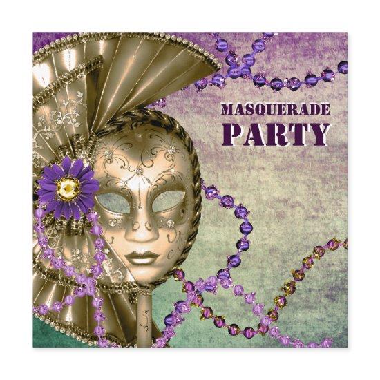 Purple Green Mardi Gras Beads Masquerade Party