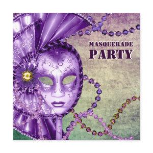 Purple Green Mardi Gras Beads Masquerade Party