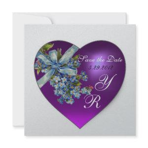 PURPLE HEART FORGET ME NOT MONOGRAM Silver Metal