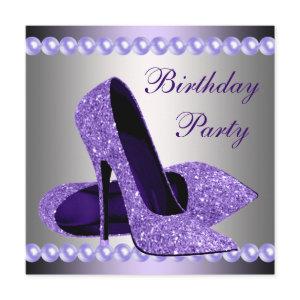 Purple High Heels Shoes Birthday Party