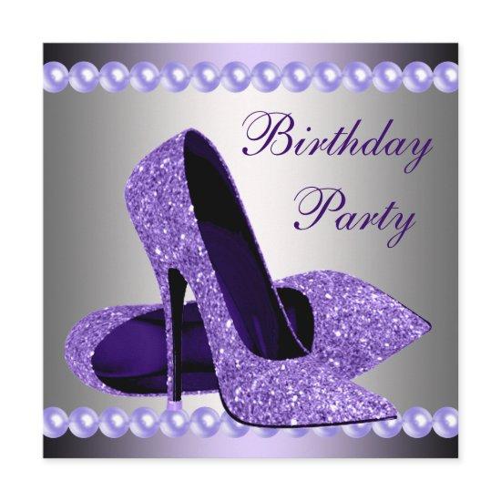 Purple High Heels Shoes Birthday Party