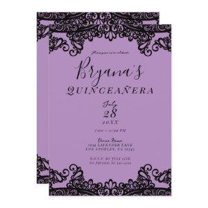 Purple Lavender & Black 15th Quinceañera Party