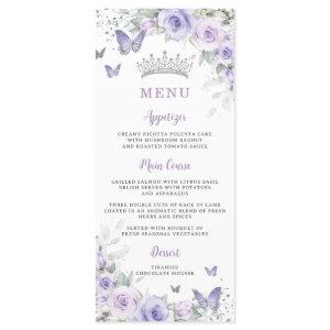 Purple Lavender Floral Butterflies Slim Menu