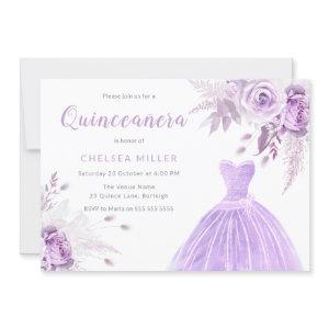 Purple Lavender Floral & Dress Quinceanera Party