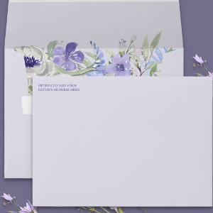 Purple Lavender Floral  Envelope