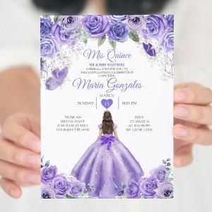 Purple Lavender Mis Quince 15 Anos Silver Crown