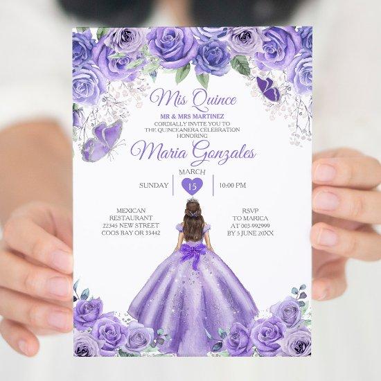 Purple Lavender Mis Quince 15 Anos Silver Crown