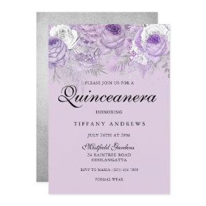 Purple Lavender Silver Flowers Quinceanera Party