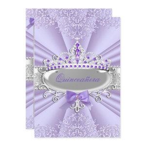 Purple Lavender Tiara Damask Quinceanera Party
