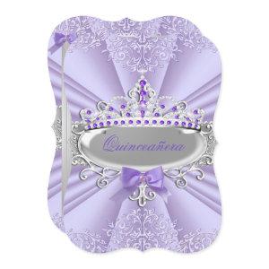 Purple Lavender Tiara Damask Quinceanera Party