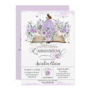 Purple Lilac Floral Book New Chapter Quinceañera