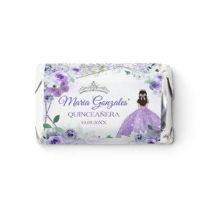 Purple Lilac Flowers Quinceañera Silver Glitter Hershey's Miniatures