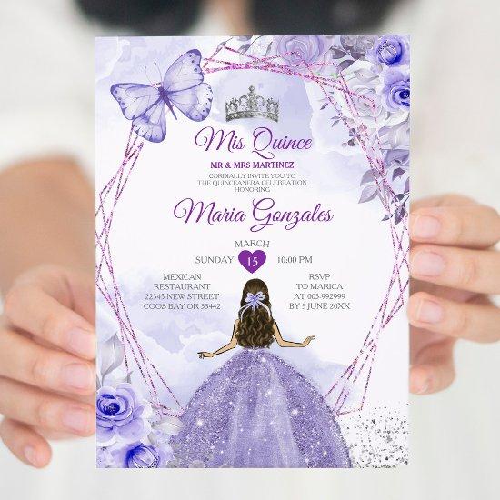 Purple Lilac Mis Quince 15 Anos Crown Quinceañera