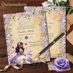 Purple Lilac Quinceanera Dress Floral Wisteria