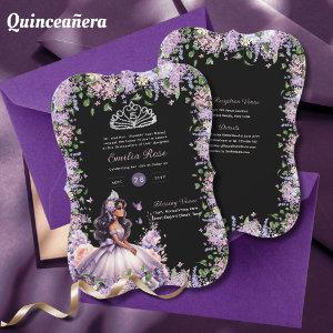 Purple Lilac Quinceanera Dress Floral Wisteria