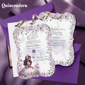 Purple Lilac Quinceanera Dress Floral Wisteria