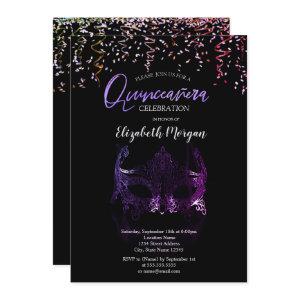 Purple Masque,Confetti Masquerade Quinceañera