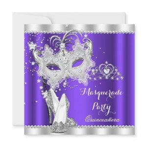 Purple Masquerade Quinceanera Mask Hi Heels