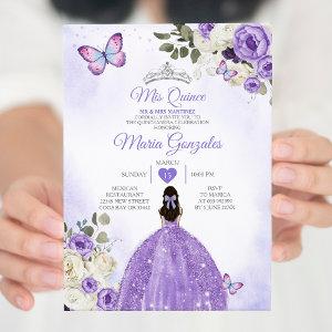 Purple Mis Quince Lavender 15 Anos Silver Crown