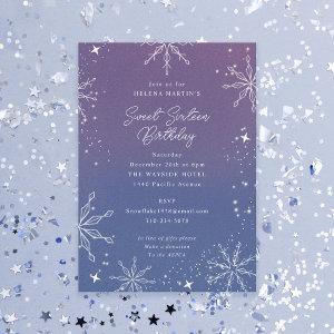 Purple Ombre Snowflake Birthday