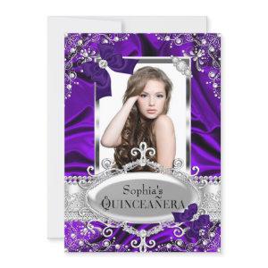 Purple Pearl & Silk Bow Glamour Quinceanera