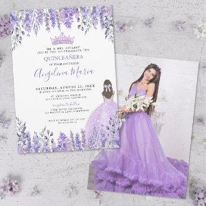 Purple Photo Floral Quinceañera