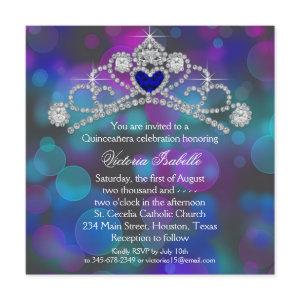 Purple Pink and Teal Blue Quinceanera