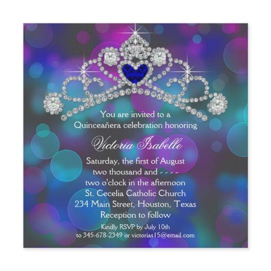 Purple Pink and Teal Blue Quinceanera