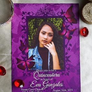 Purple, Pink Butterfly Quinceanera