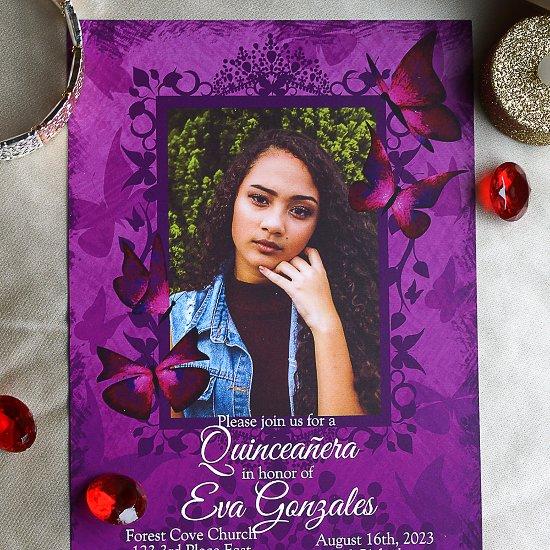 Purple, Pink Butterfly Quinceanera