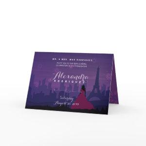 Purple Pink Paris Fireworks Quinceañera