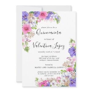 Purple Pink Pretty Tropical Quinceanera