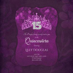 Purple, Pink Quinceanera with Tiara